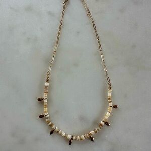 Elegant Gold and Cream Necklace